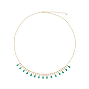 NFL71707EM. 14K Solid Gold Diamond and Gemstone Necklace